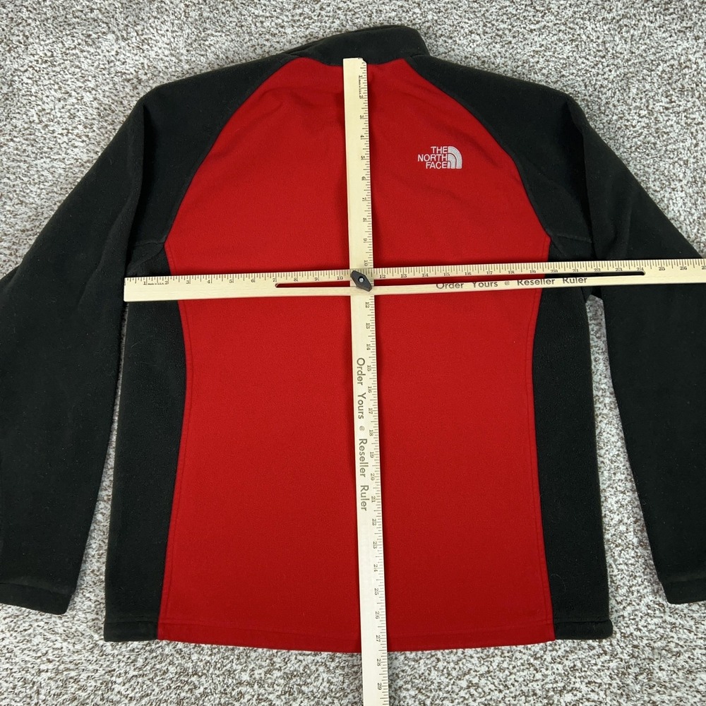 The North Face Jacket Mens Medium Red Black Fleece Full Zip Hiking Outdoor - Picture 7 of 9